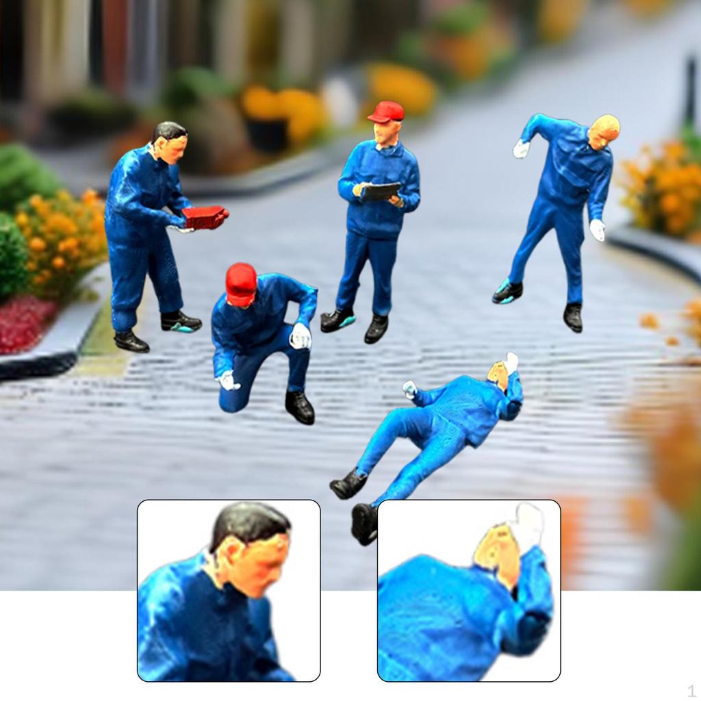 5 Pieces 1/64 Scale Miniature Figures Mini People Figurines Car Tiny DIY Projects Collectibles Micro