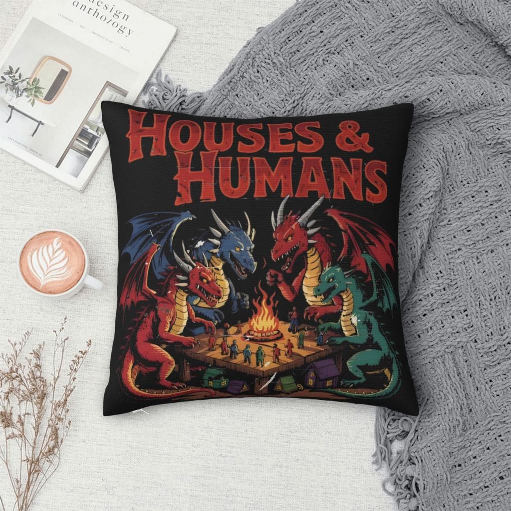 House And Humans Pillowcase Merch Soft Cushion Cover Dungeons and Dragons Pillow Covers Home Decor Square Multiple Sizes
