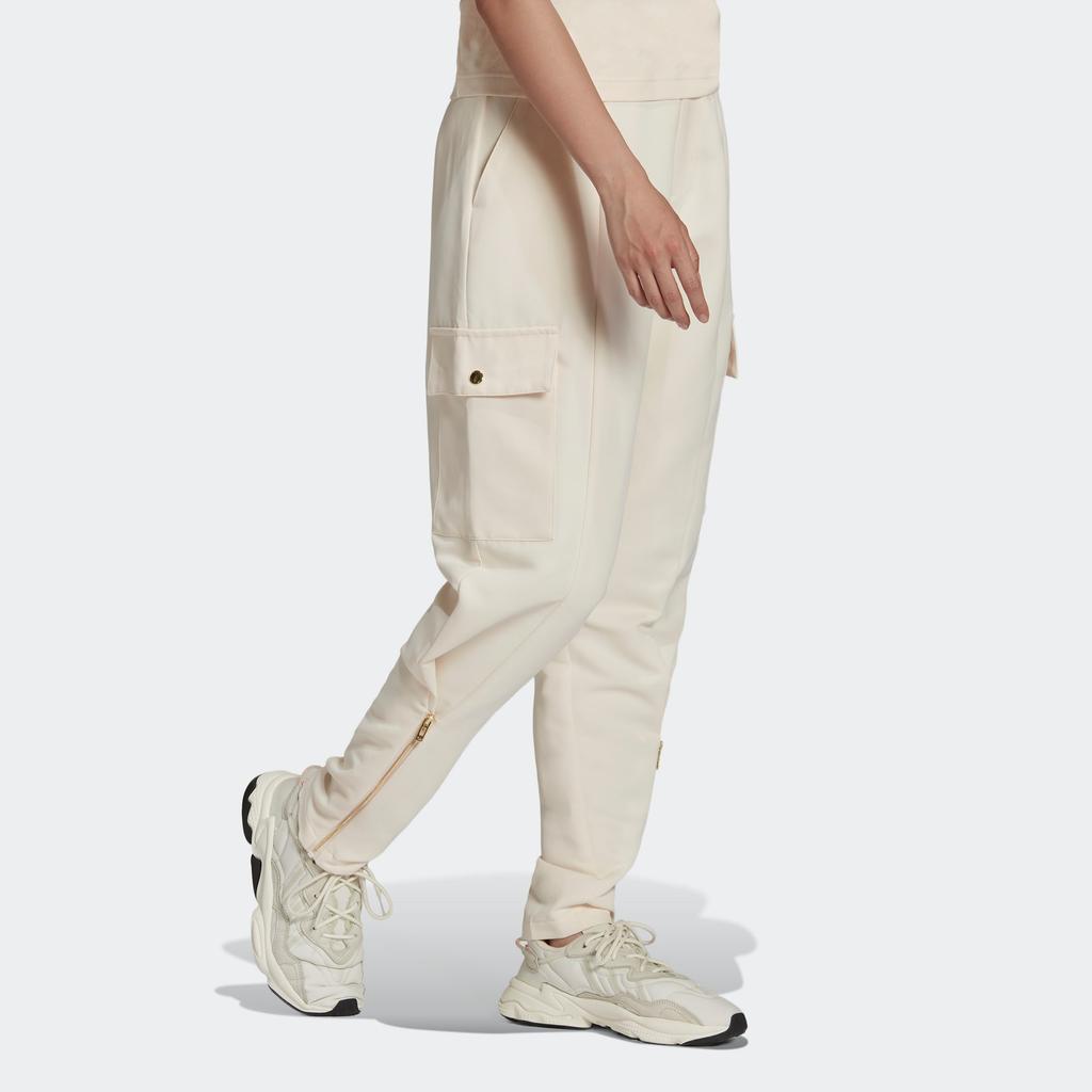 adidas Originals Cargo Pants Fashion Comfortable Loose Workwear Knit Sports Pants Women Pants Off-White HG6675