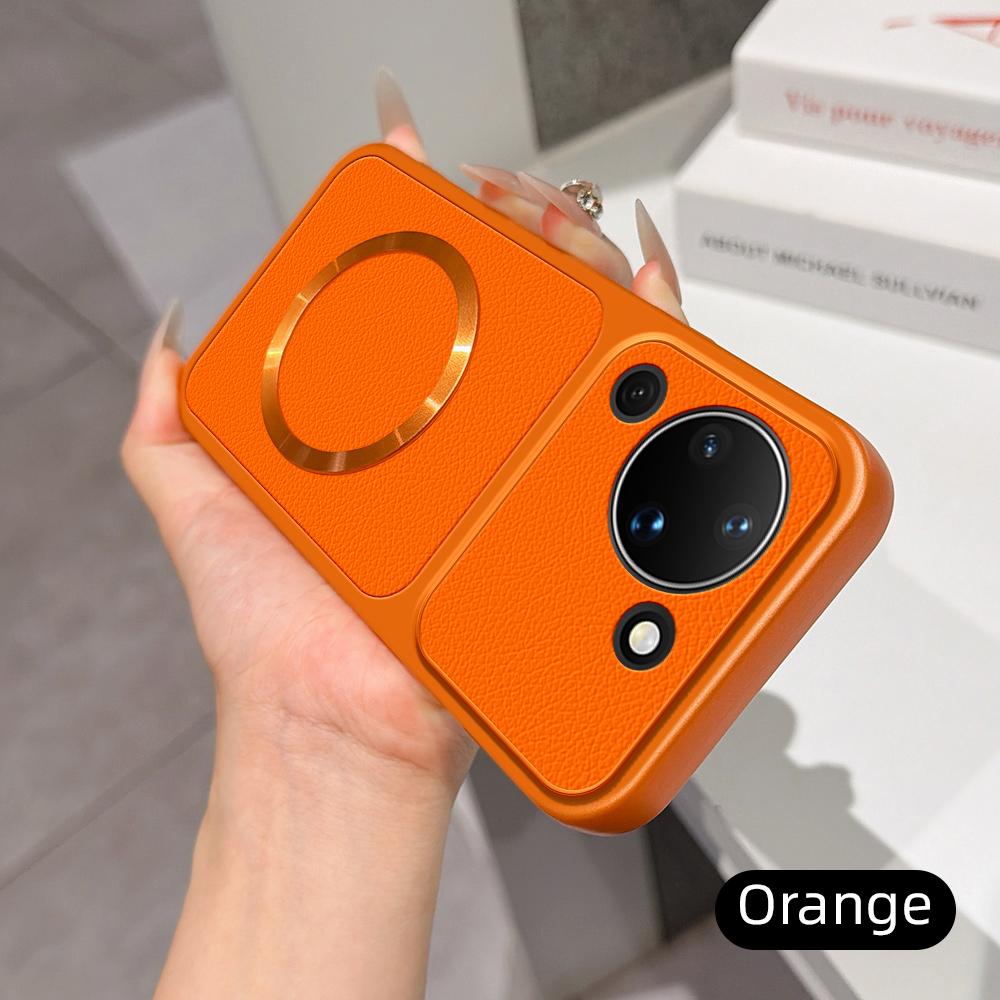 For Magsafe Wireless Charging Case For Huawei Pura 90 80 70 Ultra P60 P50 P40 Pro Plus Coque Candy PU Lambskin Soft Back Cover