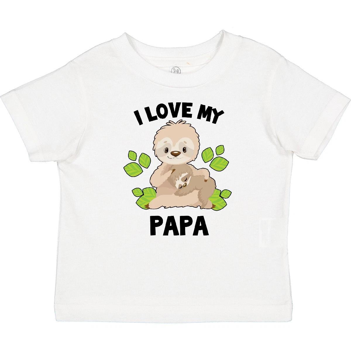 Inktastic Cute Sloth I Love My Papa With Green Leaves Baby T-Shirt Animals Dad 100