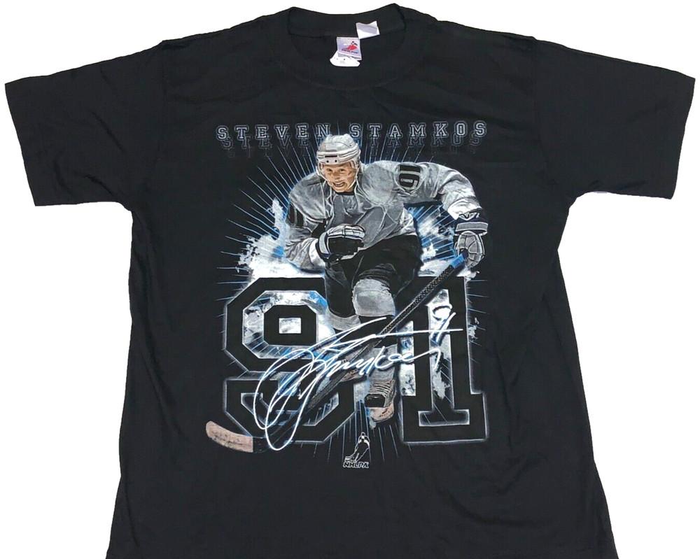Vintage Steven Stamkos #91 Hockey Game Action NHLPA Black T-Shirt New! Youth XL Unisex T-Shirt