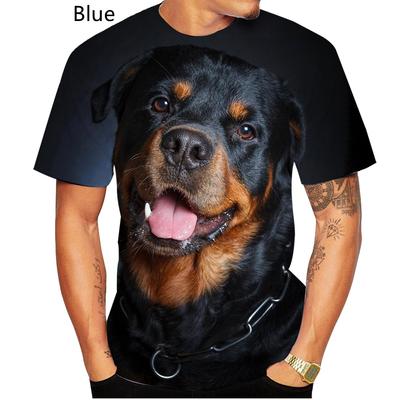 T-shirt manches courtes pour hommes et femmes, Design mignon chien Rottweiler imprimé en 3D, drôle et élégant, décontracté
