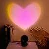 Pink Heart-shaped Table Lamp Projector Sunset Light Environment Night Photography Party Bedroom Christmas Room Home Decoration
