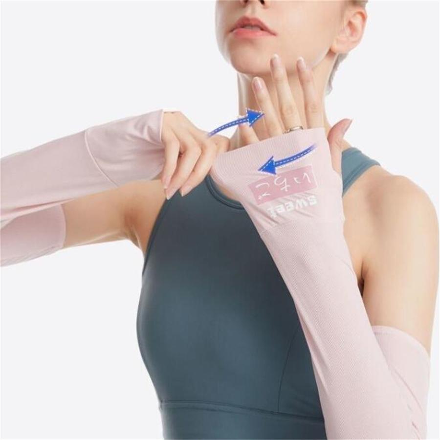 Breathable Quick-Dry Arm Covers, UV Protection Sleeves with Sweet Print for Driving & Outdoor UPF 50+ Ice Cooling Sleeves with Thumb Hole for Women