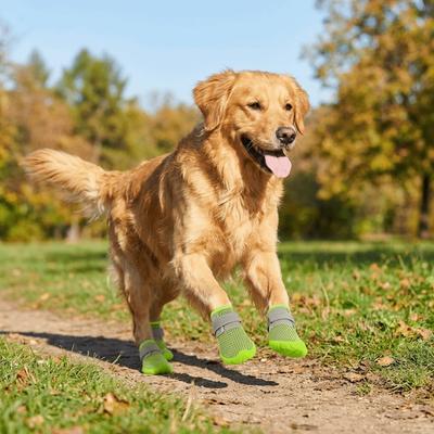 Breathable Dog Mesh Shoes Soft Adjustable Anti Slip Dog Shoes Wear-resistant Lightweight Dog Foot Covers for 4PCS/SET Outdoor