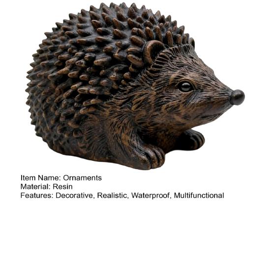 Resin Animal Storage Figurine Hedgehog Statue Ornament, Waterproof Box for Holiday Gift Gardeners Garden, Realistic Indoor Outdoor Landscape