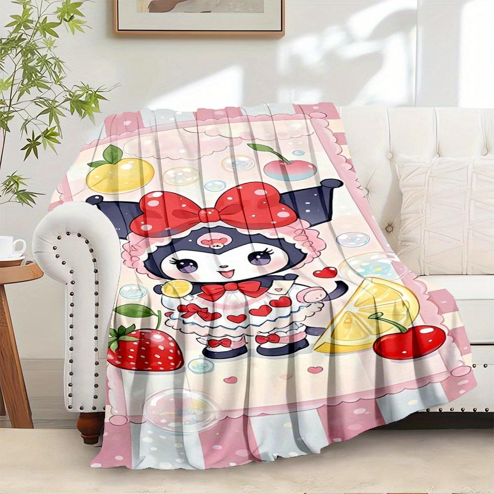 

1pc Flannel Kero-chan, Sanrio, CuteThrow Blanket, Cartoon Truck Pattern Printed Blanket, Warm Cozy Soft Blanket For Couch Bed Sofa Car Offic 130x150cm