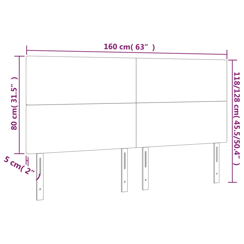 Vidaxl Bed Headboards, 4 Pcs, Black, 80X5X78/88 Cm, Velvet