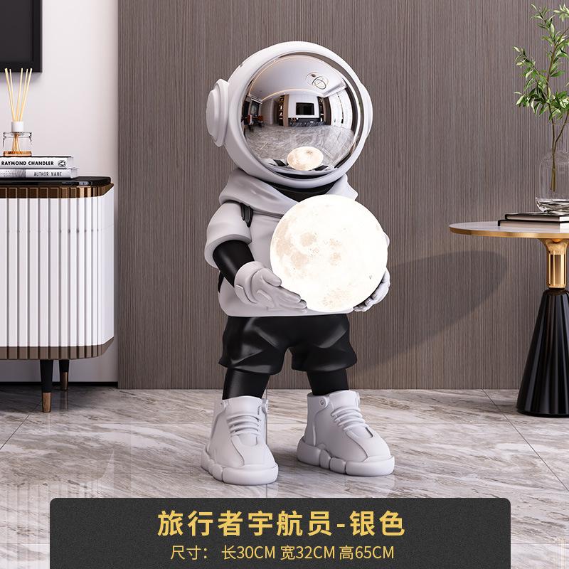 

Современное искусство Декор для дома Золотая статуя астронавта Модная скульптура Креативные поделки из смолы Аудио коридорная лампа Украшение пола в помещении серебряный