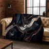 Lussuosa Coperta in Flanella Colorata Marmo Oro Nero Morbida Calda Coperta Plaid per Camera da Letto Soggiorno Letto Viaggio Picnic