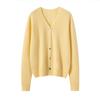 Cashmere V-Neck Cardigan Coat: Loose-Fit, Long Sleeve, Single-Breasted