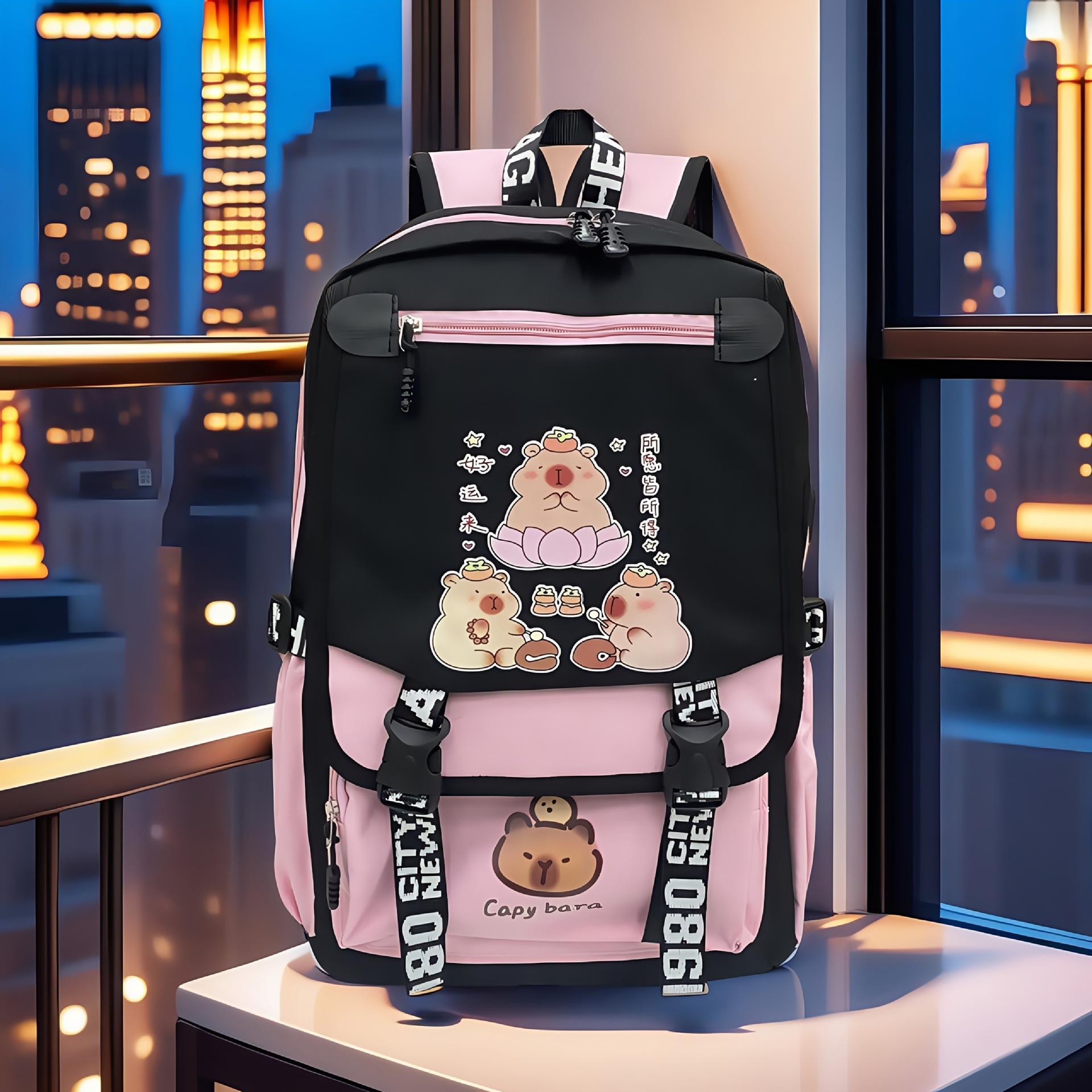 

Капибара капибара персонализированная печать трендовый рюкзак кампус мальчики и девочки ученики средней школы школьный рюкзак One Size