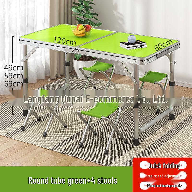 Portable Foldable Aluminum Camping Table and Chairs for Outdoor, Night Market, and Picnic Use