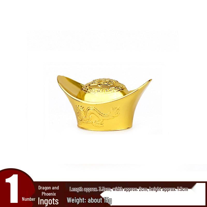 Dragon & Phoenix Gold Ingot Ornaments - New Year Festive Home Decor