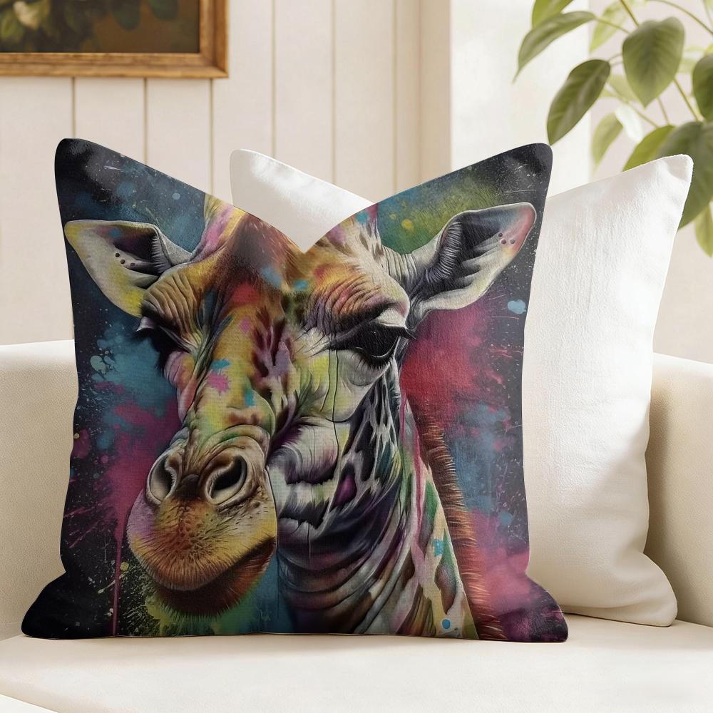 Lion Tiger Animal Cushion Cover Summer Linen Pillow Case Organic Fabric Cushion Cover DoubleSided Print Sofa Home Decor