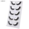 Fox Eye Lashes 3/5 Pairs Thick Winged Wispy 3D False Eyelashes Makeup Faux Fluffy Mink Lashes Fake Natural Eyelashes Extension