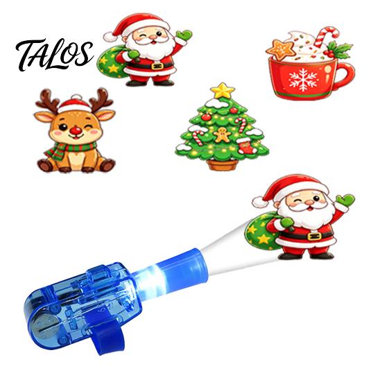 Snowman Reindeer Finger Lamps 24Pcs Christmas Projector Rings, LED Light‑Up Lights, Projection Rings for Kids Xmas Party Favors, Adjustable Stocking