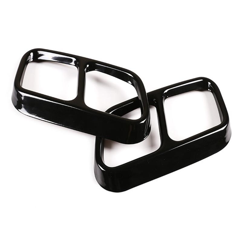 NEW-For CLS W218 2012-2017 Stainless Steel Black Exhaust Pipe Tube Cover Stickers Car Accessories