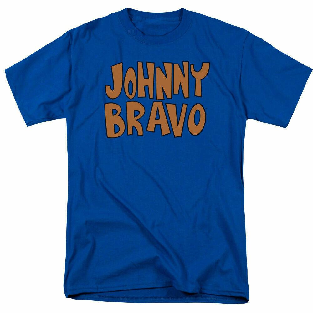 Johnny Bravo JB Logo T Shirt Mens Licensed Cartoon Merchandise Royal S