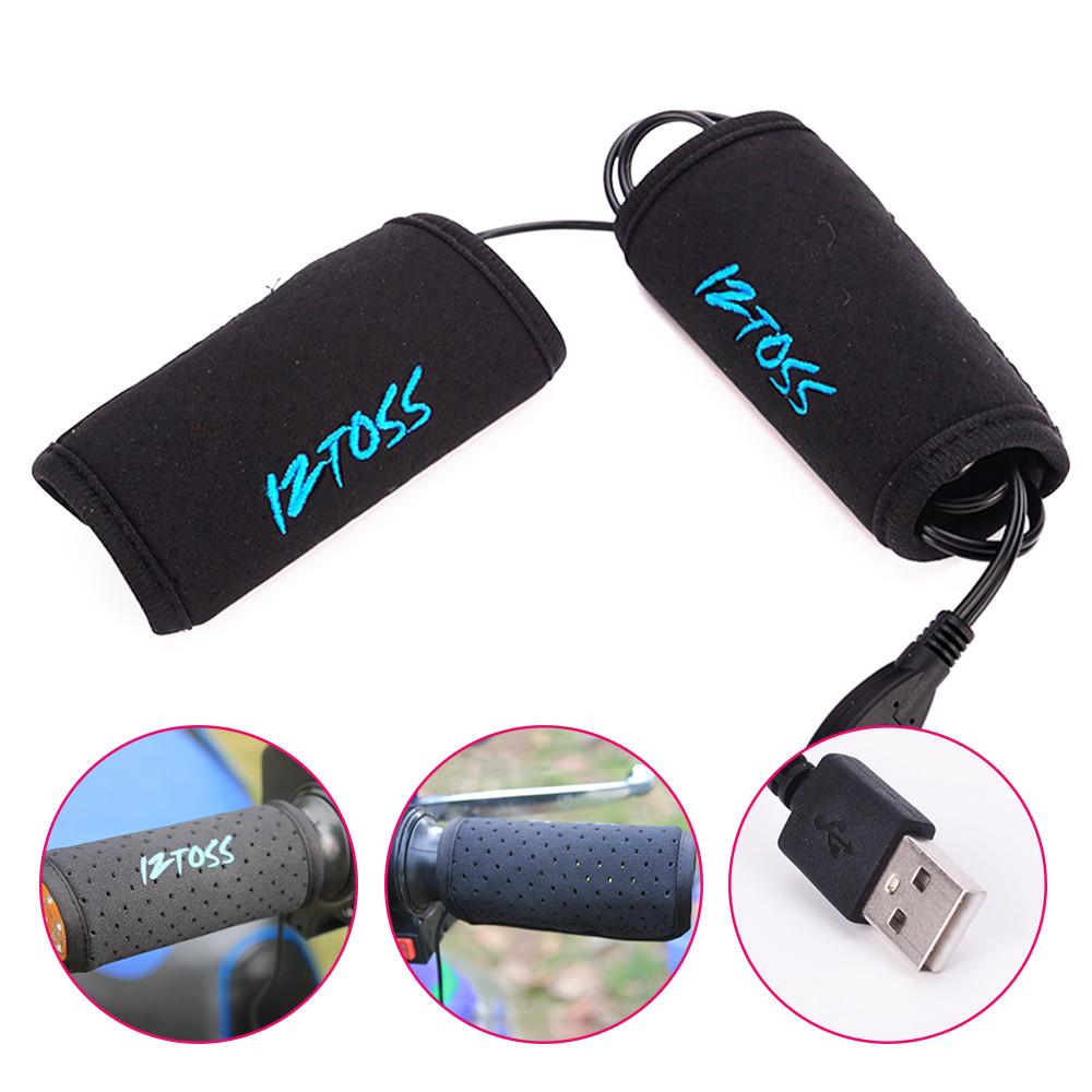 1 Pair Motorcycle Heated Grips USB Electric Bicycle Motorbike Handle Handlebar Warmer 7.5W  Anti Slip Bicycle Removable Grips