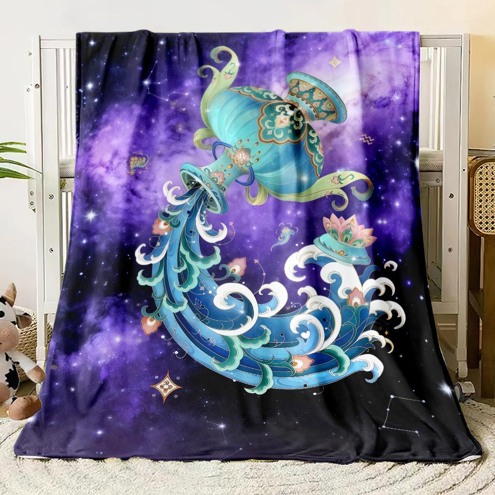 The Twelve Zodiac Signs Thin Blanket Bedrooms,living Rooms,sofas,offices,napping,camping,outings,girls' Gifts Custom Blanket