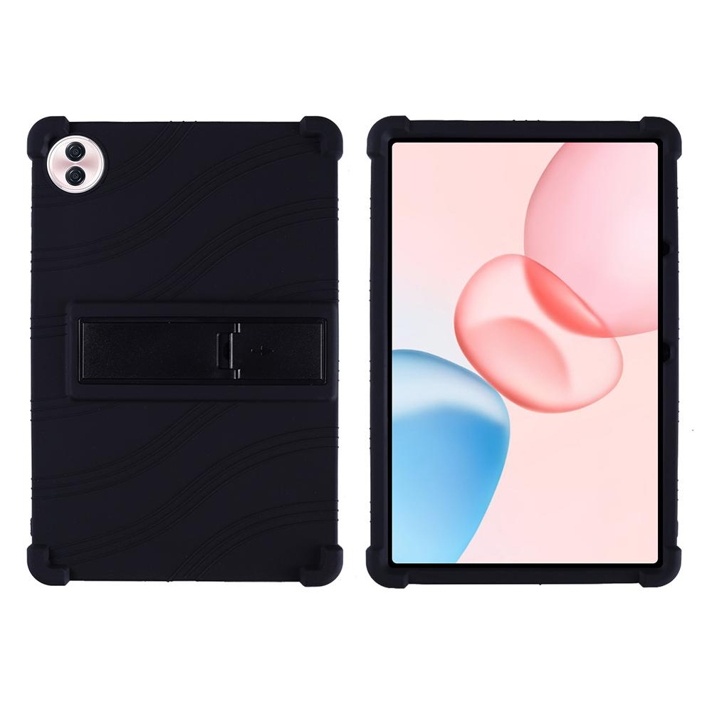 

For Honor Pad 10 Silicone Case with Kickstand Rugged Protective Cover Black