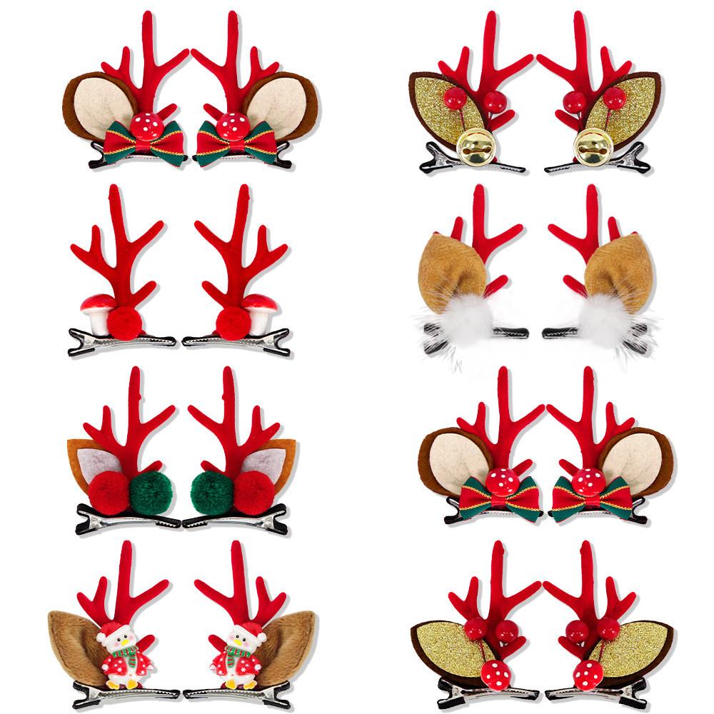 Christmas Hair Stylish Accessories With Cute Plush Antlers And Festive Decorations Women For