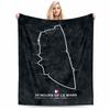 Le Mans Circuit Map Design Flannel Blanket for Bedroom, Living Room, Sofa, and Nap
