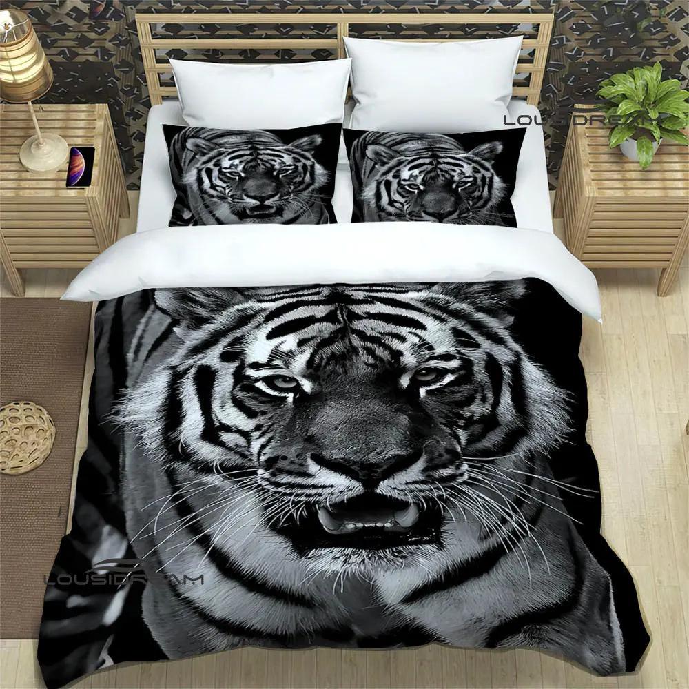 3D Tiger Digital Printing Bedding Set Duvet Cover Pillowcase Deluxe Set Fashion Design Three-Piece Set