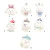 Fashionable Flocking Sturdy Resin Rabbits Charm for Craft Supplies Customizable Lovely Animal Pendants Daily Use