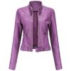 Kadın Suni Deri Kırpılmış Ceket PU Moto Biker Zip Up Motosiklet İnce Kısa Ceket Gömme Dış Giyim Moda Günlük Sonbahar Bahar Blazer Kıyafetler Yeni