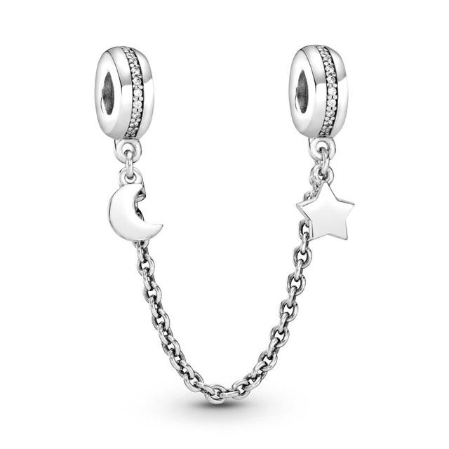 Charm-Anhänger aus 925er-Sterlingsilber mit funkelnder Pavé-Krone, O-Baum, Sicherheitskette, passend für Original-Fasion-Armbänder, DIY-Frauenschmuck, Geschenk