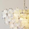 French Style LED Flower Pendant Light - Modern Glass Hanging Lamp for Living Room, Dining Room & Bedroom Home Decor