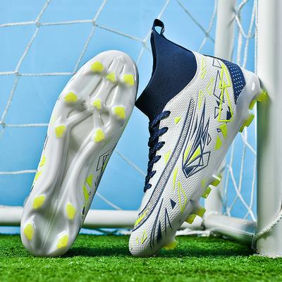 2025 Fashion Adult Football Shoes Trainer Rubber Sole Men Women Kids Soccer Cleats Cross-Border New Model Breakthrough Nails Des