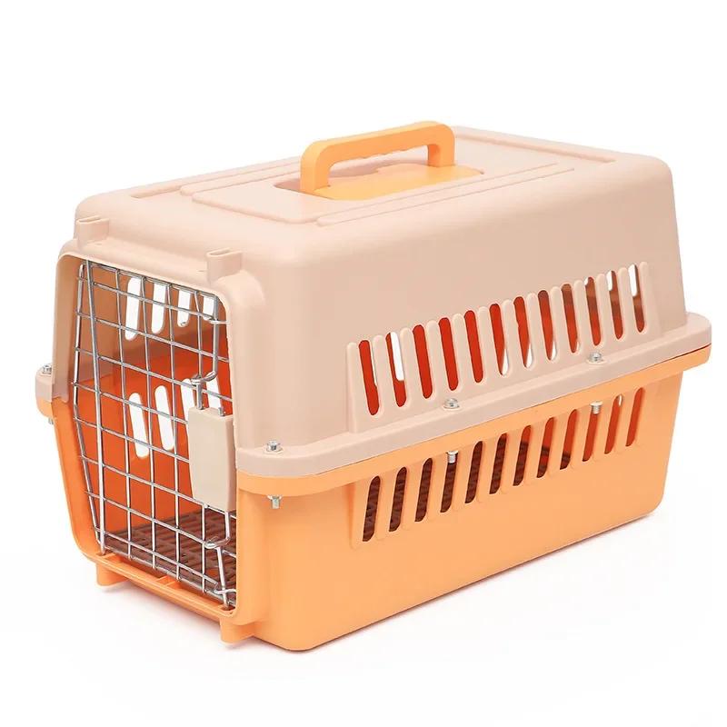 Grande cage en plastique pour chatGrande cage pour animaux de compagnie aérienneBoîte d'expédition pour chatFournitures portables pour animaux de compagnie en extérieur