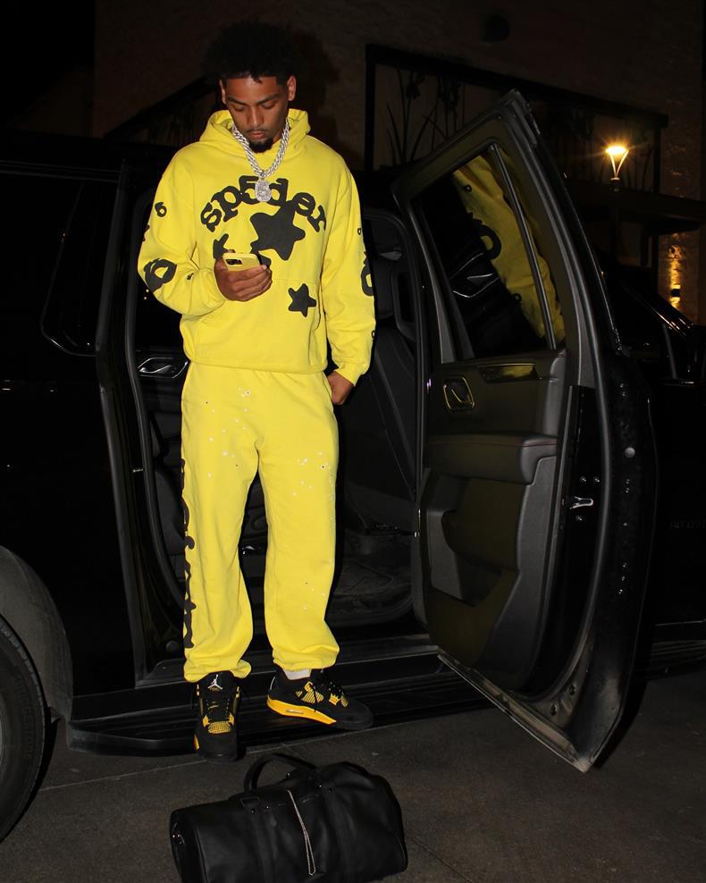 American SP5DER Spider Web Hoodie & Young Thub Trousers Sports Set for Men & Women