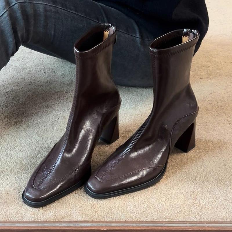 Mode High Heels Damen Stiefeletten Klobige Mode Kleiderschuhe Designer 2025 Winter Chelsea Boots Frau Neu Goth Pumps Femme Zapatos