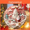 Halloween Themed Santa Claus Snowman Pattern Circular Acrylic Pink Pendant For Festive Home Decor