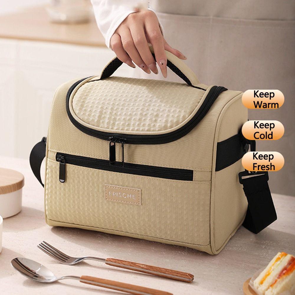 Durable Handle Lunch Box Large Capacity Tote Food Container Practical Insulated Lunch Bag  Travel