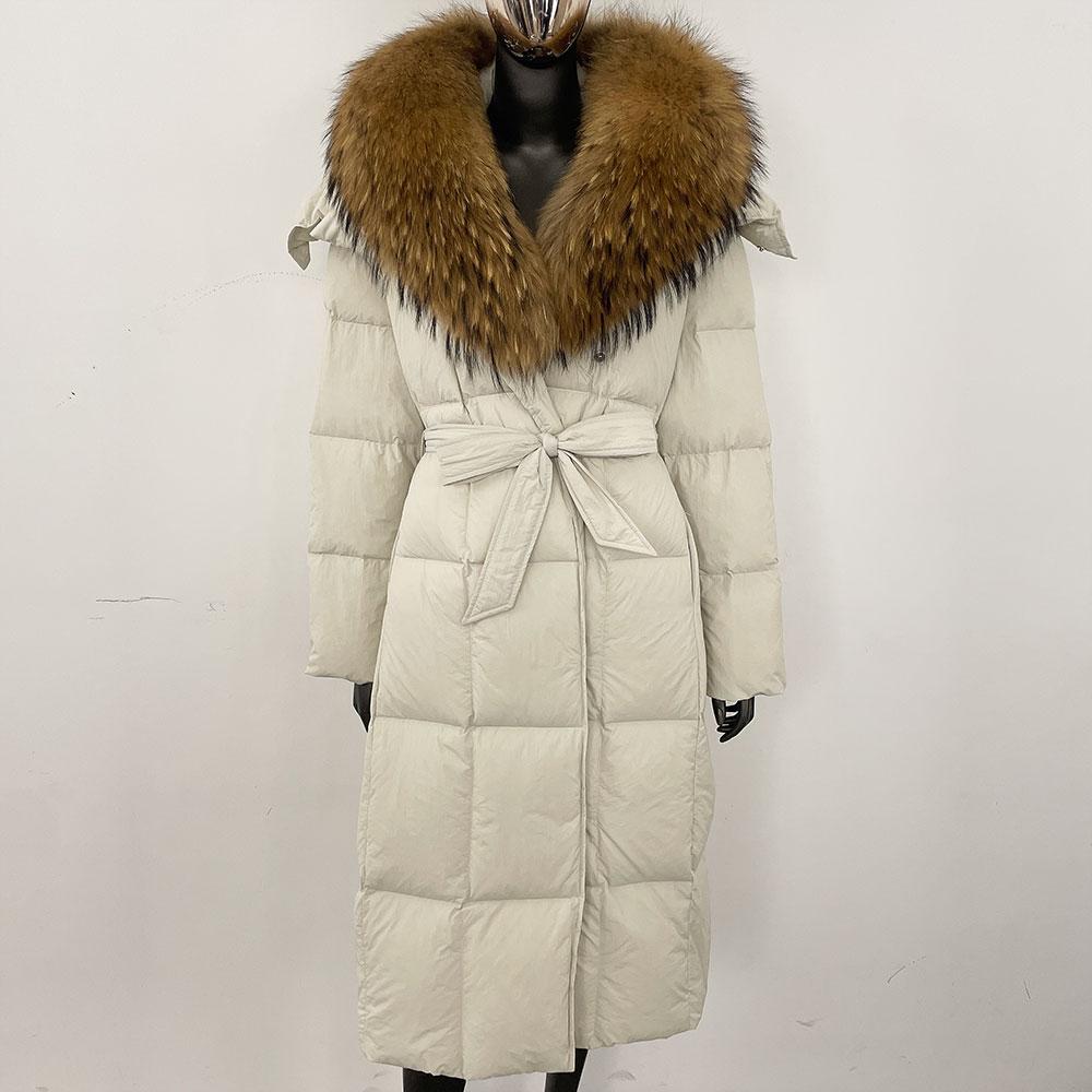 OFTBUY 2024 Winter Women Coat Real Natural Fox Fur Collar Thick Warm Long Jacket Turn-down Detachable Outerwear Streetwear