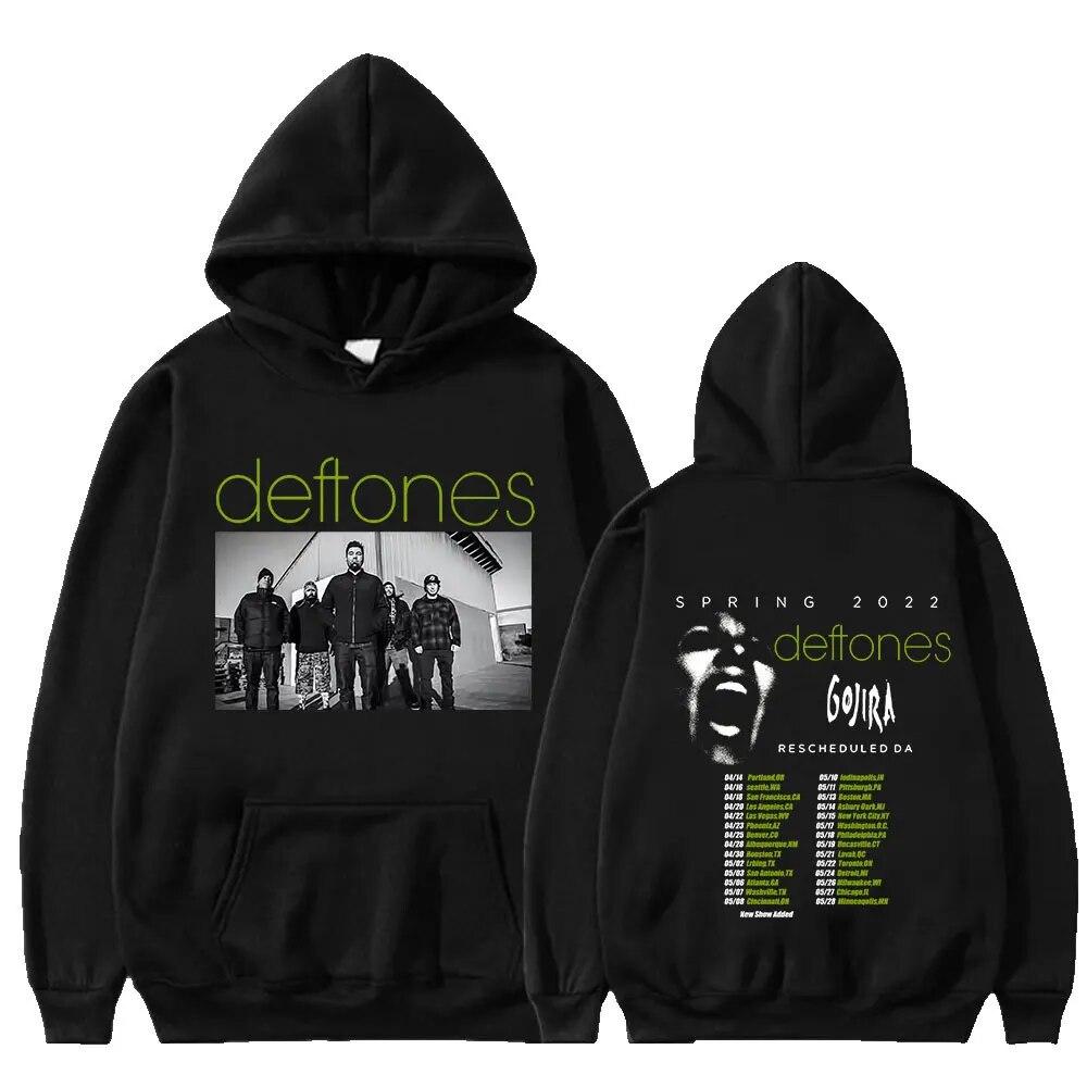 Mote Punk Metal Rock Band Deftones Hettegenser Blomster Burst Print Sweatshirt Unisex kvinner Vintage Casual Pullover Streetwear Par