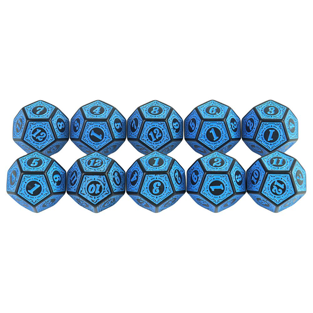 Polyhedral D12 Dice for Dice Game DND TRPG Funny Party Board Game, 10pcs Multi-sided D12 Dice
