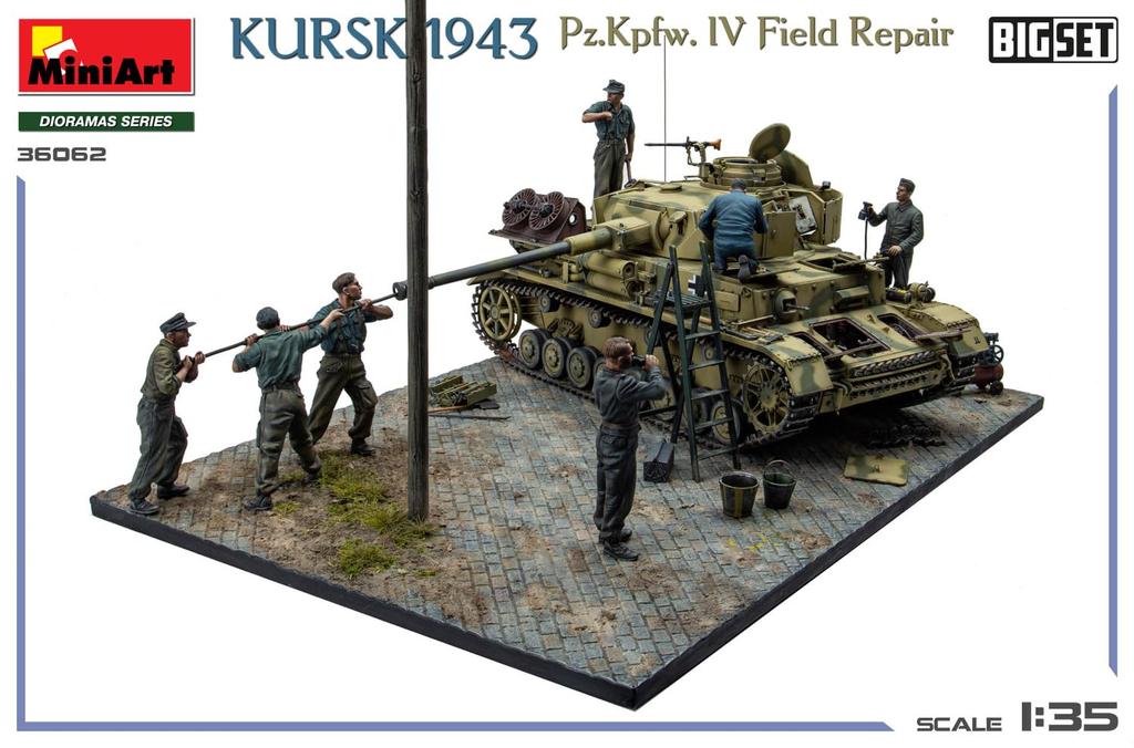 MiniArt Kursk 1943 Panzer IV Field Repair Big Set Plastic Model Kit MA36062 1/35 (Tank)