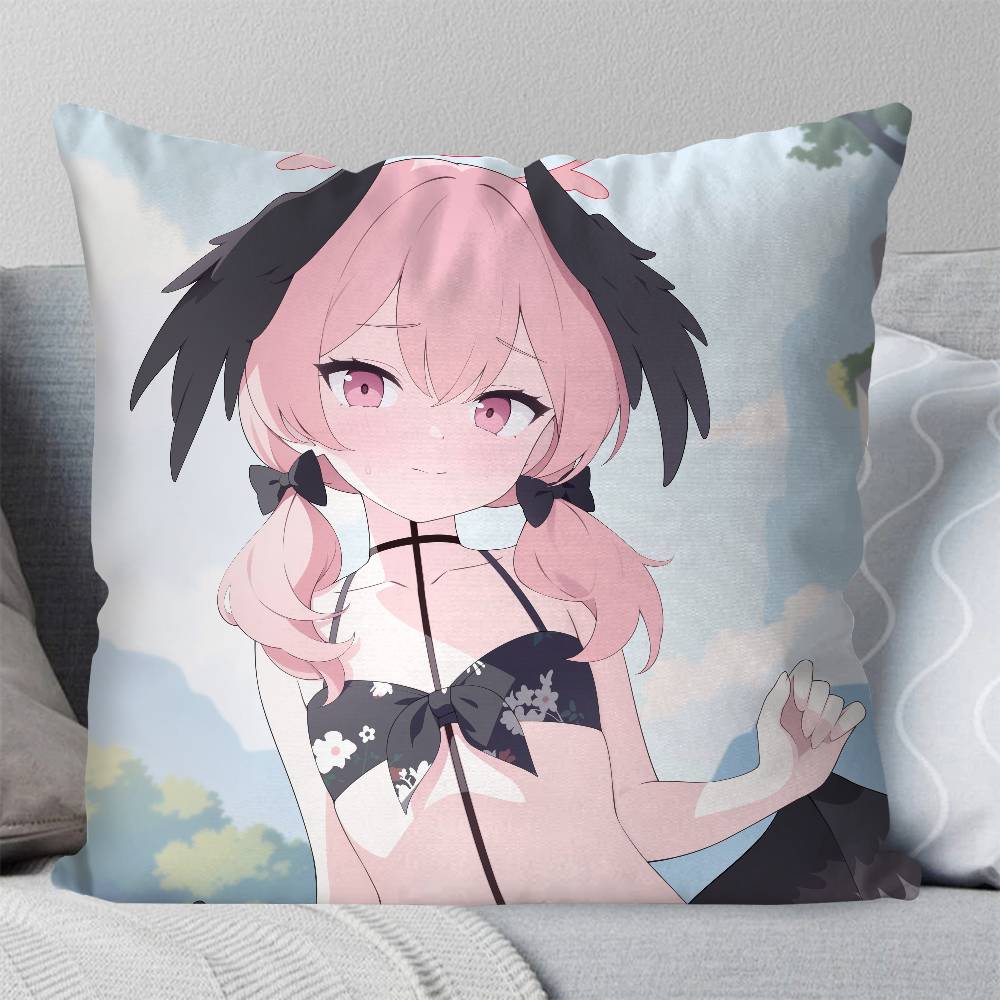 Shimoe Koharu Anime Game BBlue Archive Pillow Case Fashion Square Pillowcase Bedroom Sofa Room Ins Decoration Leisure