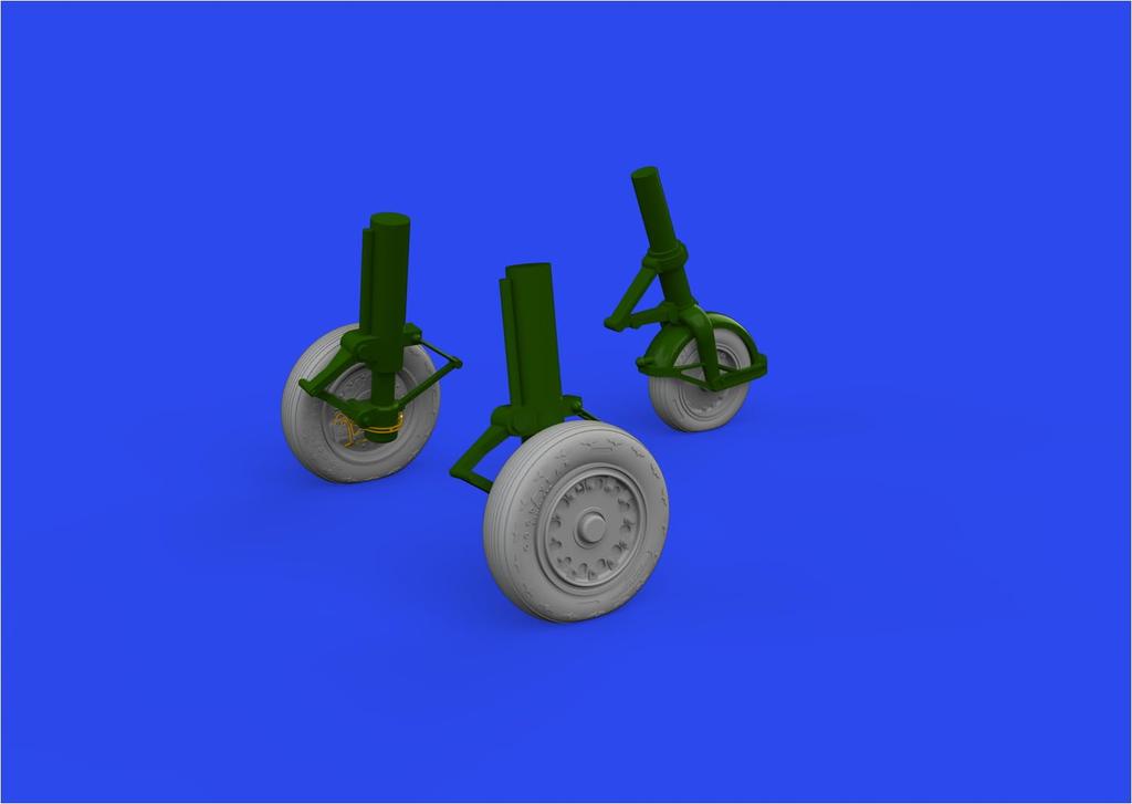 Eduard 1/48 Brassin Saab J35 Draken Wheel Type 1 (for Hasegawa) Plastic Model Kit Parts EDU648934