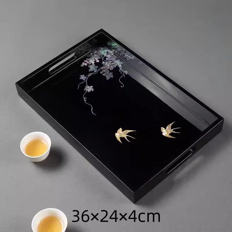 

Mother-of-pearl Lacquerware Wooden Tea Tray