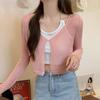 Shop Women Sheer Breathable Summer Knit Crop Cardigan Won Wcd Wfit54k