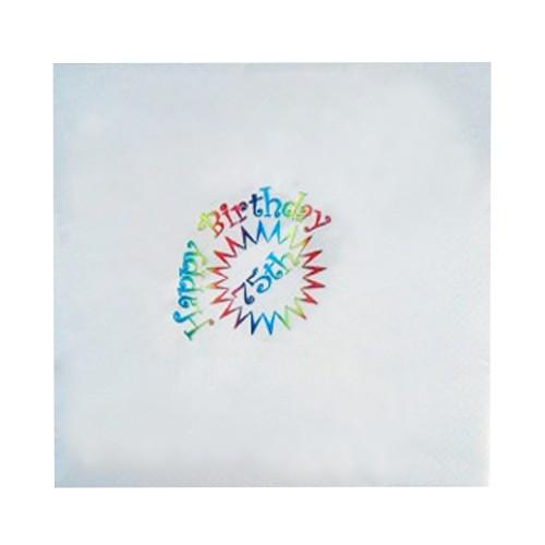 NPK 75th Birthday Foil Printed Napkins (Pack Of 15) One Size blanc