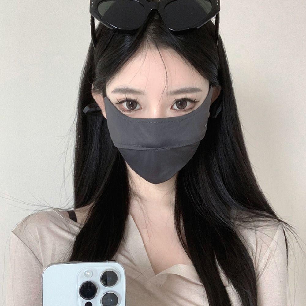 Anti-uv UPF50+ Ice Silk Sunscreen Mask Face Veil Summer Outdoor Riding Hiking Face Mask Breathable Unisex Face Cover Scarf